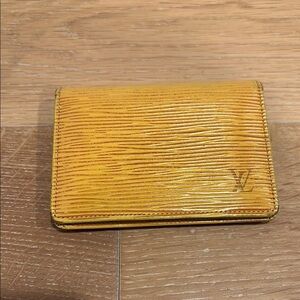 Used Louis Vuitton Mustard Textured Card Holder
